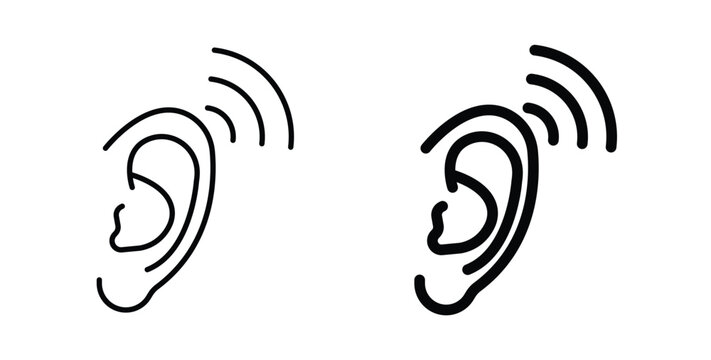 Listening icon vector art set