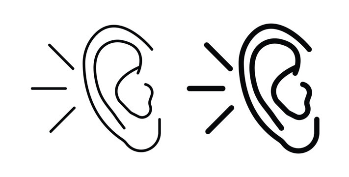 Listening icon vector art set