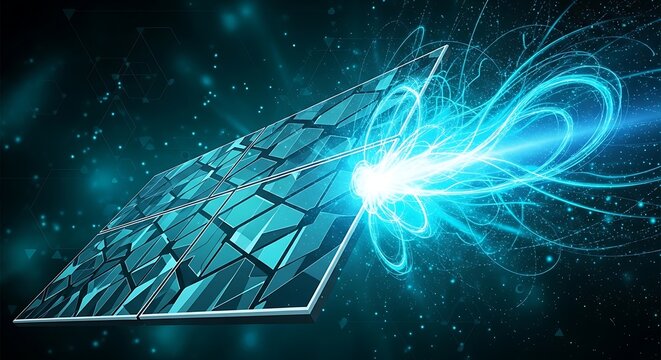 Abstract blue solar battery, solar panel, renewable energy