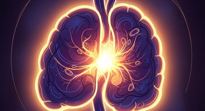 Glowing Brain Illustration with Neural Connections.