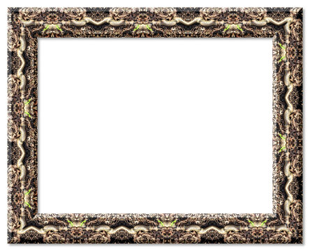 Organic design picture frame with transparent background