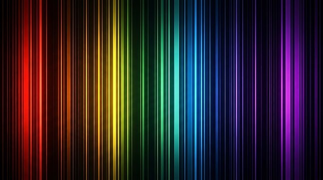 Abstract background with vertical glowing colorful lines in a spectrum gradient