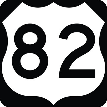  US Route 82 Sign Road Shield Illustration Design Icon