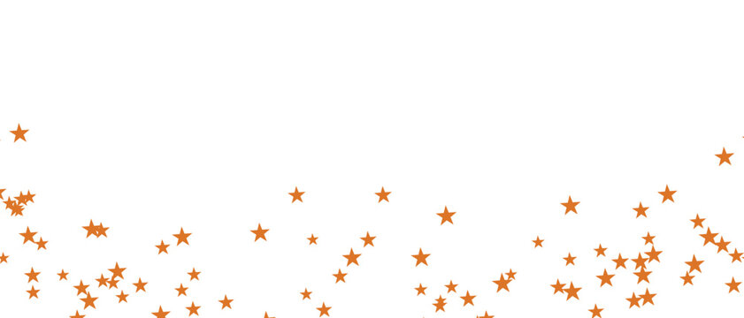 Orange star confetti on transparent background vector illustration