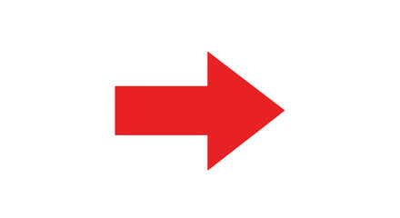 Bold Red Arrow Pointing Right on White Background © zaviera