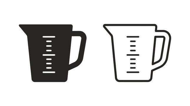 measuring cup silhouette black and white vector illustration