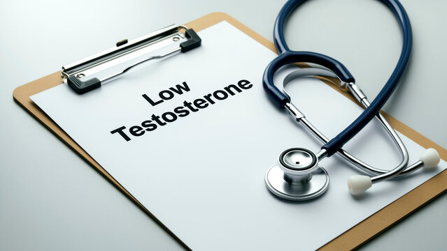 Medical Clipboard Displaying Low Testosterone Diagnosis Concept