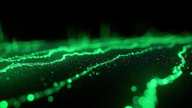 Neon Green Abstract Particle Flow