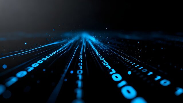 Digital binary code streams in dark space