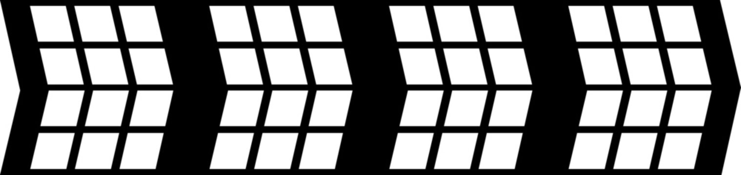 Seamless transparent chevron pattern design with black borders on a gray background.