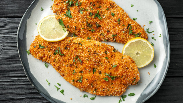 Crispy Breaded Basa Fillets with Lemon
