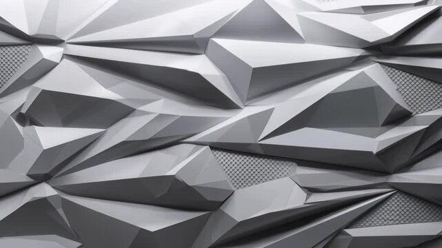 White Futuristic Abstract Technology Background with Geometric Shapes