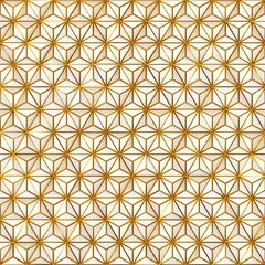 Fototapeta premium Geometric Gold Star Pattern: Modern Elegant Symmetrical Wallpaper Design