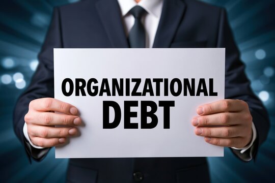 Organizational Debt Concept Presented by a Businessman