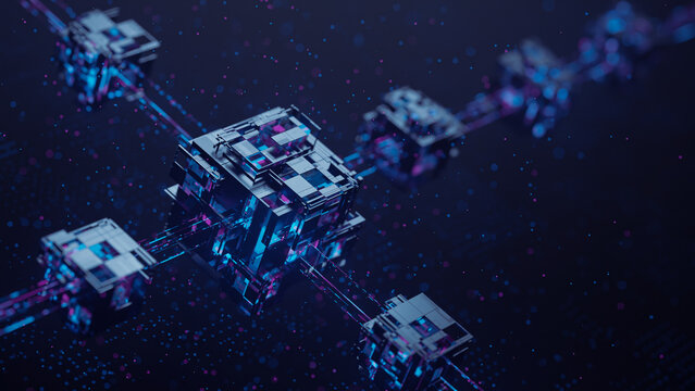 Big data technology data science analysis artificial intelligence generative ai deep learning machine learning algorithm neural flow network analytics background abstract futuristic. 3d rendering.