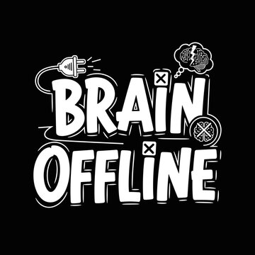 Brain Offline Concept Illustration Design.