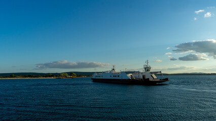 Naklejka premium Chain ferry across Poole harbour near Sandbanks on the south coast, Dorset