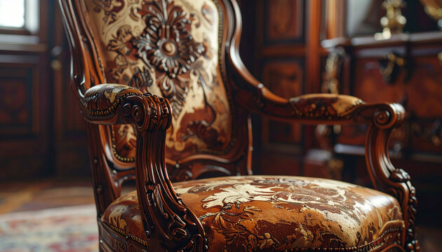 Ornate antique armchair