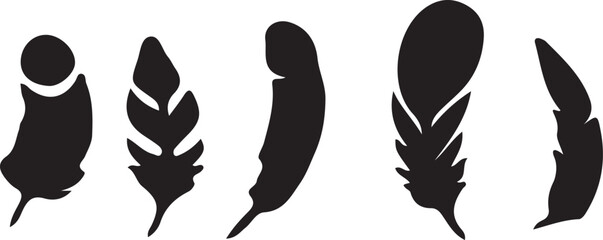 Black feather silhouettes set © Md. Musaddik Rahman