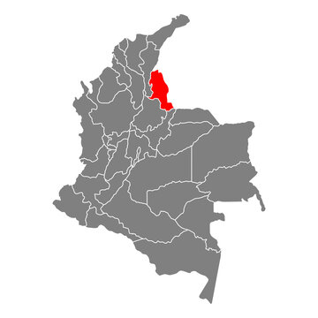 Norte de Santander of Colombia map shape, travel web flat concept icon vector illustration .