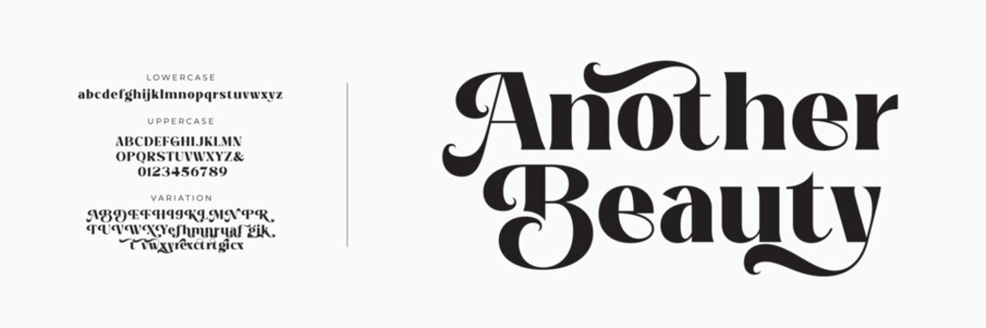 Elegant logo and fashion alphabet. Typography luxury classic lettering serif fonts decorative wedding vintage retro logos, design for fashion, beauty shop and brand . vector illustration