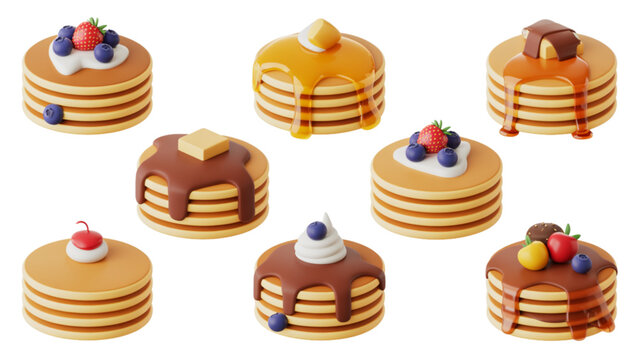 Colorful stack of assorted baked cakes and pastries on a flat surface