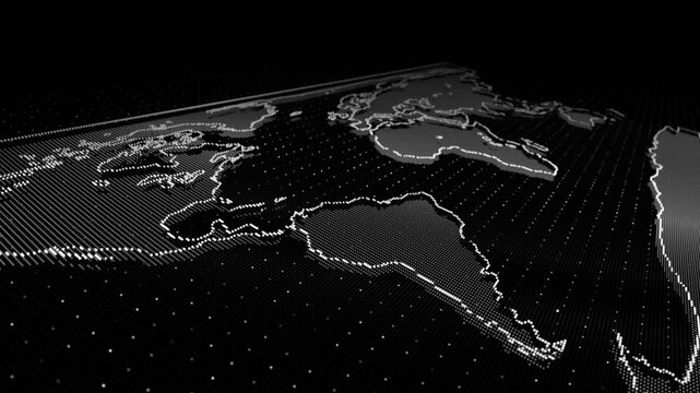 white color world network data flow globe virtual planet hi tech design 3D world map background