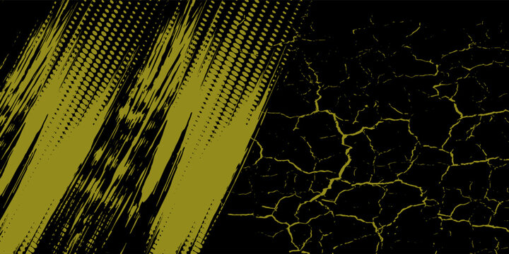 yellow black brush wrap car sticker pattern abstract banner sporty lines black yellow color combination grunge brush modern pattern. vector eps10.