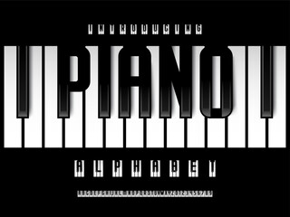 Fototapeta premium vector of music piano style alphabet design with uppercase and numbers