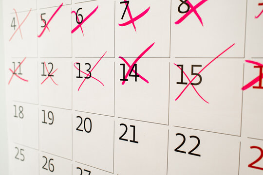 crossed out days of the calendar