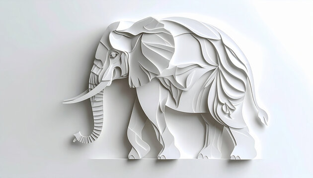 Artistic paper elephant illustration