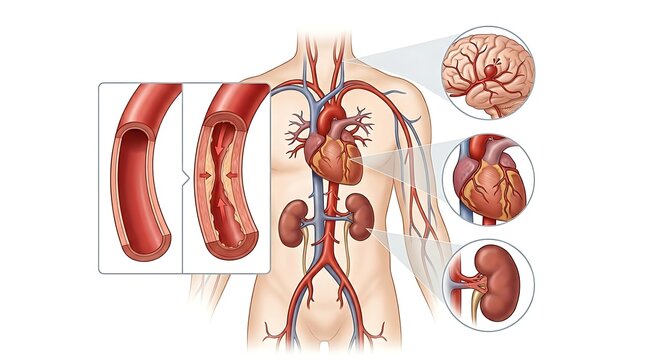 Hypertension High Blood Pressure Cardiovascular Illustration