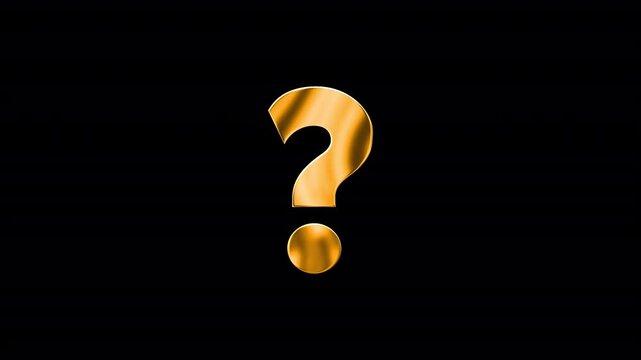 Golden Question Mark Animation -Transparent