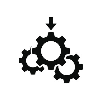 gear icon on metal button icon