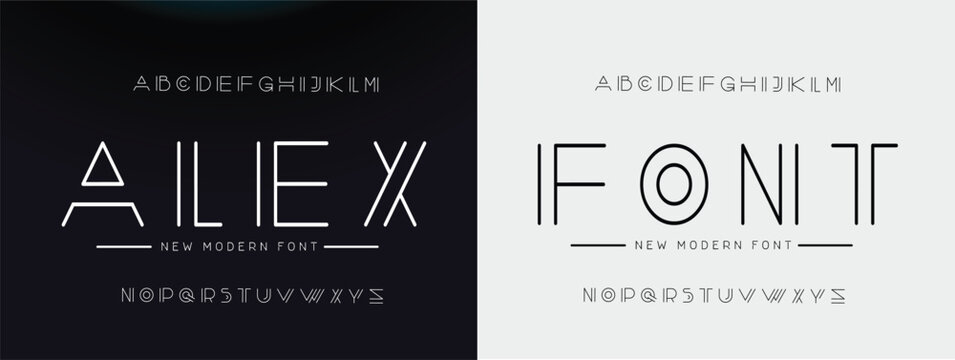Modern Sports tech font typography. Minimal vector typeface for a company. Minimal gaming fonts for logo design.