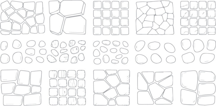 Seamless pattern design illustration of a geometric hexagon texture with vector kitchen utensils and knives icons for a modern digital wallpaper or tile decoration element