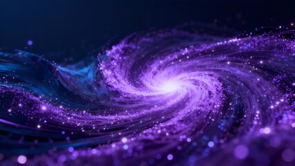 Abstract spiral galaxy with glowing particles