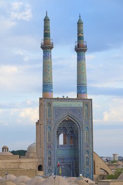 Entrance of Masjid-e Jame Mosque or Friday Mosque, Yazd, Iran