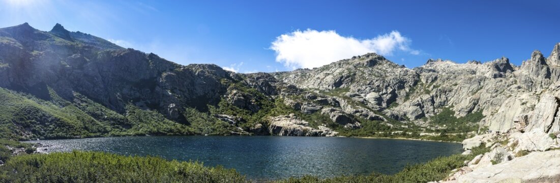 Mountain lake Lac de Melo, Restonica high valley, source of the Restonica River, Corte, Haute-Corse, Corsica, France