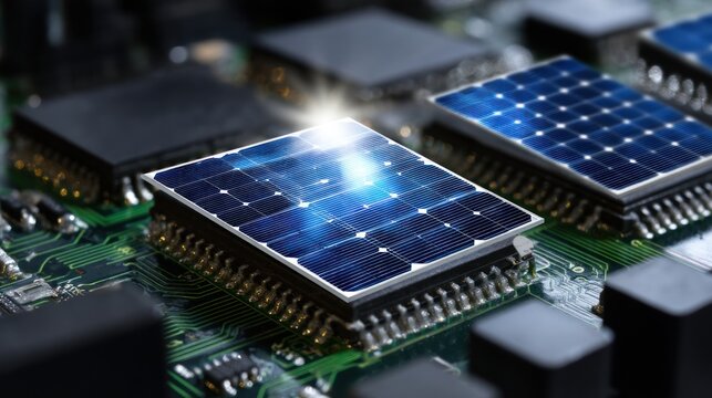 Solar panel concept on a circuit board