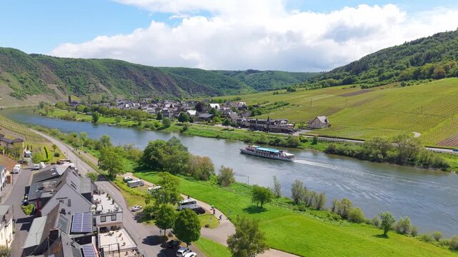 Explore mosel river and vineyards in germany on a sunny day