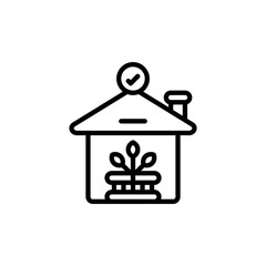 Obraz premium Home garden outline icon and illustration