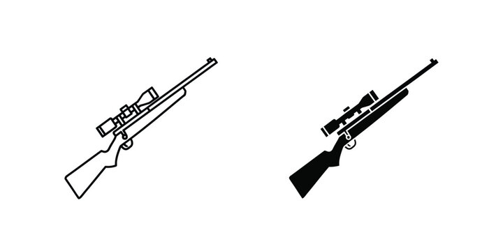 Sniper rifle with scope vector illustration self defense shooting military accurate security