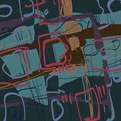 Abstract image for printing. Picture for modern interiors. The picture is painted by hand on a tablet. © neurostructure