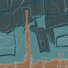 Abstract image for printing. Picture for modern interiors. The picture is painted by hand on a tablet. © neurostructure