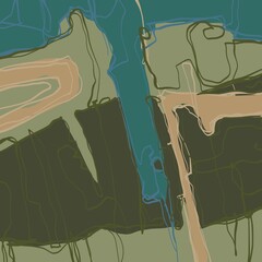 Abstract image for printing. Picture for modern interiors. The picture is painted by hand on a tablet. © neurostructure