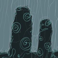 Abstract image for printing. Picture for modern interiors. The picture is painted by hand on a tablet. © neurostructure