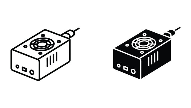 Isometric illustration of two electronic sensor devices with cables