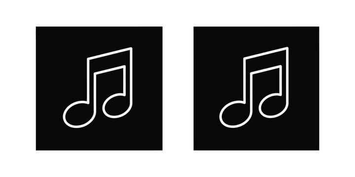 Musical eighth note symbol icon vector illustration with symbol is widely recognized for music