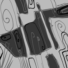 Abstract image for printing. Picture for modern interiors. The picture is painted by hand on a tablet. © neurostructure